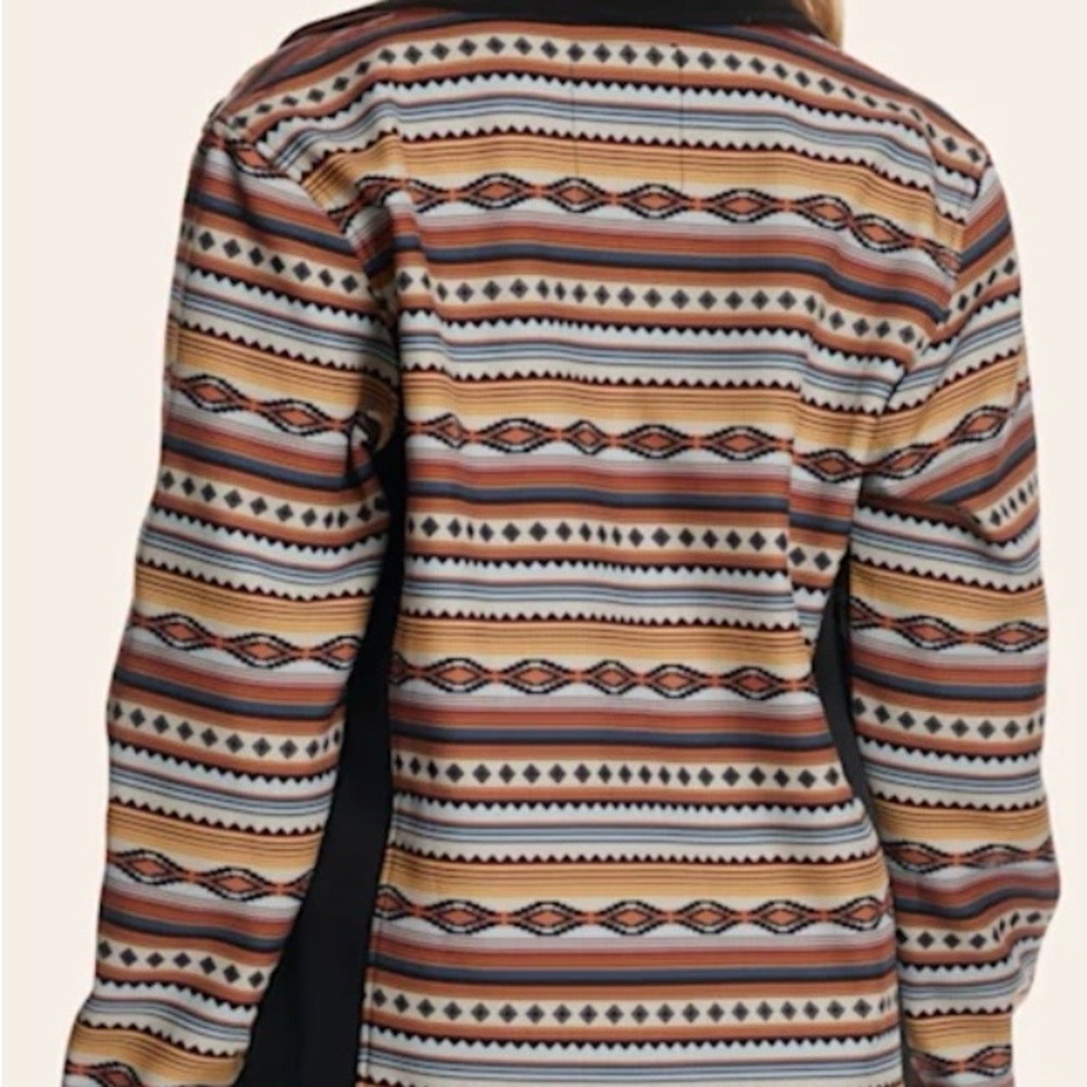 Aztec-Pattern Utility Jacket with Black Trim - image 2